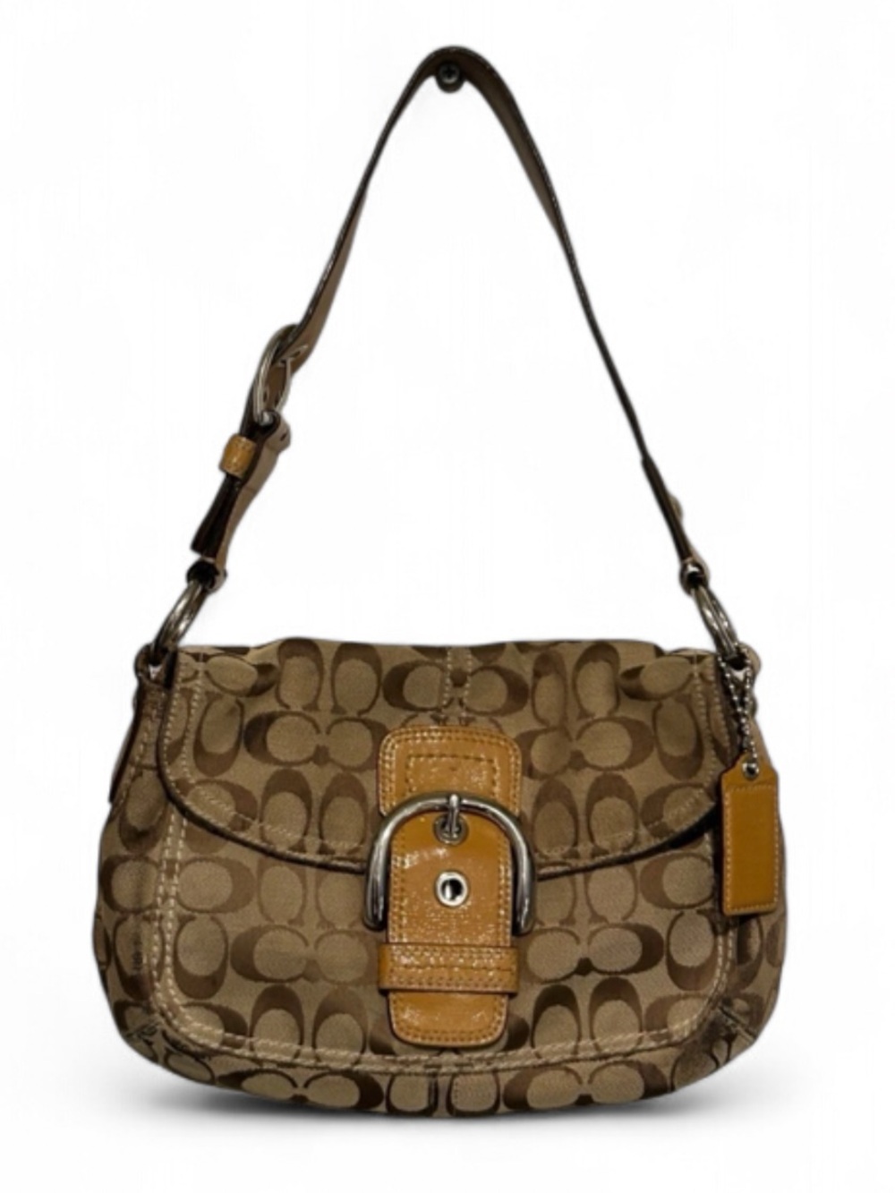 COACH Vintage Soho Signature Flap Shoulder Bag VTG Y2K (F15668)
